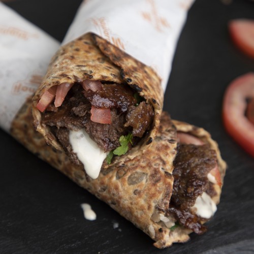 خبز بروتين شاورما لحم